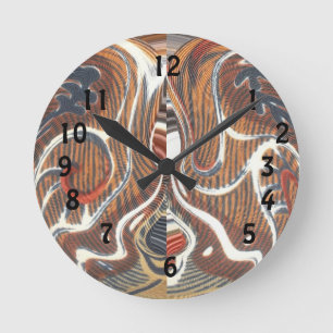 African Abstract Art Print Round Clock
