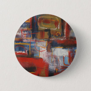 African Abstract Art - Squares & Circles 2 Inch Round Button