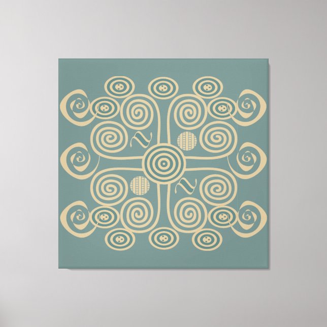 African abstract decorated geometric pattern canvas print (Front)