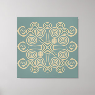 African abstract decorated geometric pattern canvas print