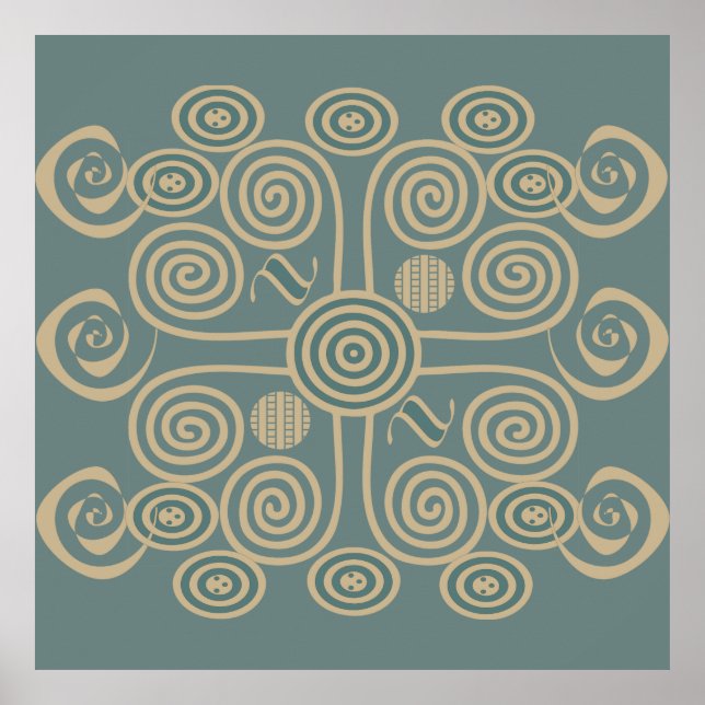 African abstract decorated geometric pattern poster (Front)