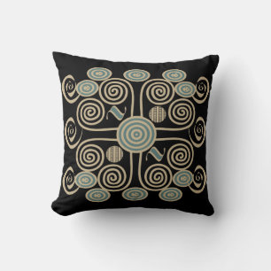 African abstract decorated geometric pattern throw pillow