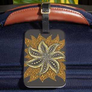 African Abstract Floral Batik Style Luggage Tag