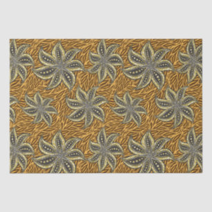 African Abstract Floral Batik Style Tissue Paper