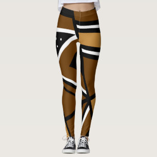 African Abstract Geo Design Designer Leggings