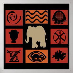 african abstract modern pattern poster