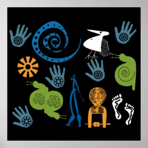 african abstract modern pattern poster