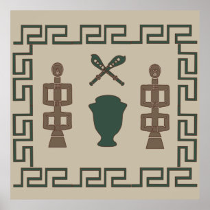 african abstract portrait design afro art poster