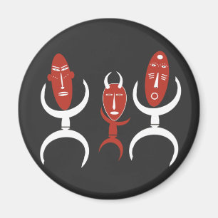 african abstract portrait magnet