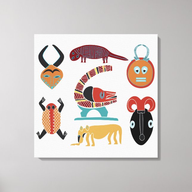 African abstract tribal art canvas print (Front)