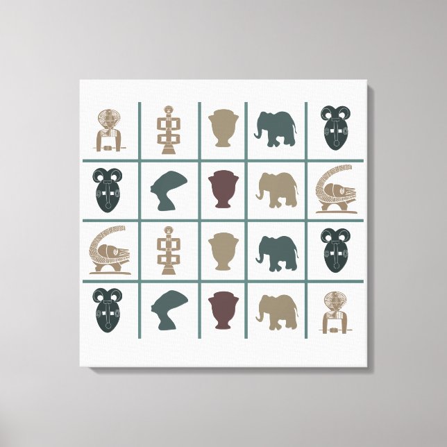 African abstract tribal art canvas print (Front)