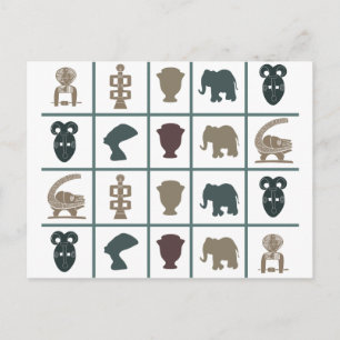 African abstract tribal art postcard