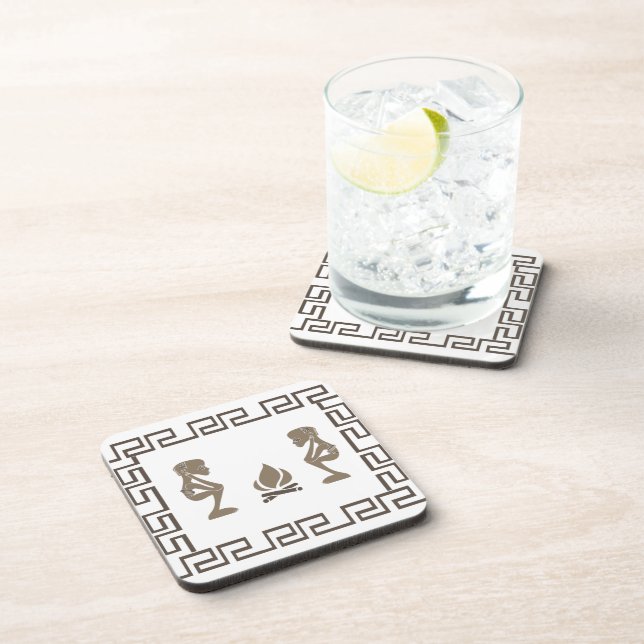 african abstract tribal design coaster (Right Side)