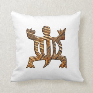 African Adinkra simbol of adaptability. Throw Pillow