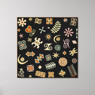African Adinkra Symbols Canvas Print