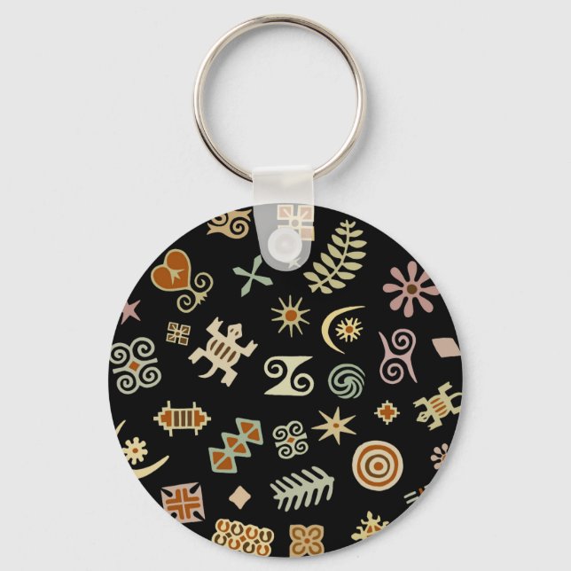 African Adinkra Symbols Keychain (Front)