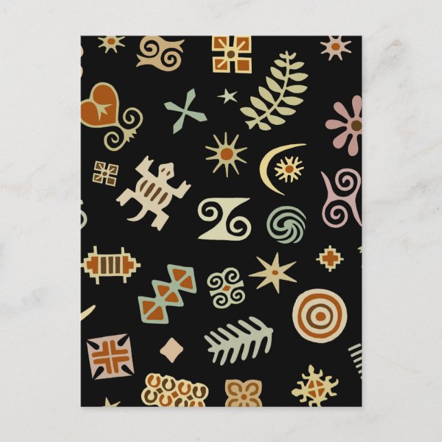 African Adinkra Symbols Postcard (Front)