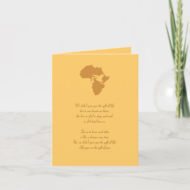 African Adoption Gift of You Poem - Customizable! Card (Front)