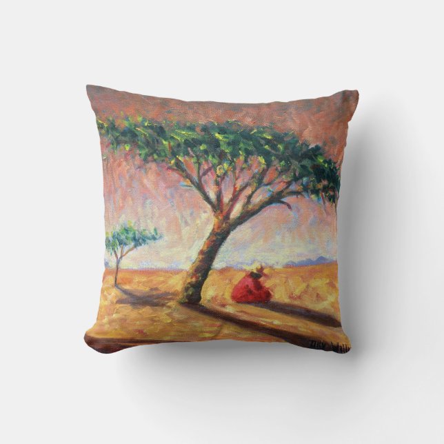 African Afternoon 2003 Throw Pillow (Front)