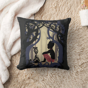 African Alice in Wonderland Throw Pillow