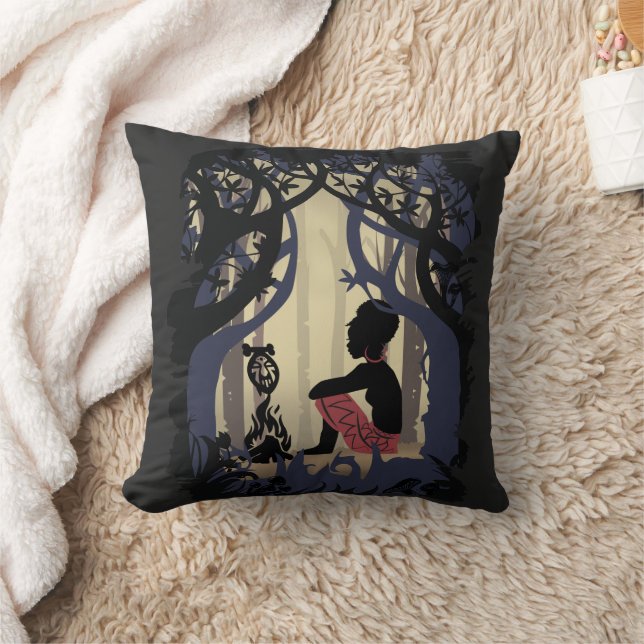 African Alice in Wonderland  Throw Pillow (Blanket)