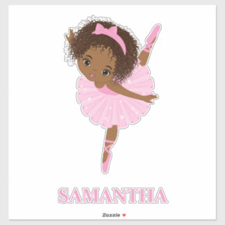 African Amecan Ballerina Girl Vinyl Sticker