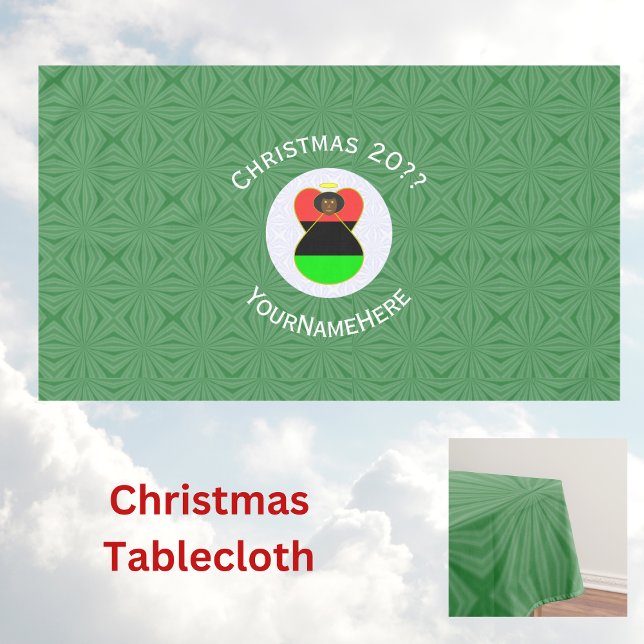 African America Flag Christmas Angel Personalized  Tablecloth (Creator Uploaded)