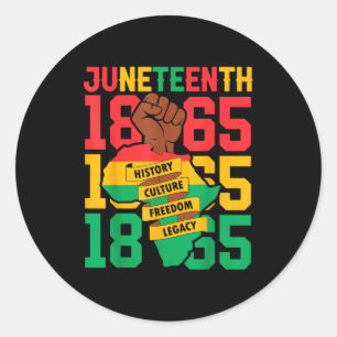 African american 1865 juneteenth black history classic round sticker