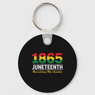 African american 1865 juneteenth black history men keychain