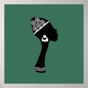 african american abstract woman portrait poster