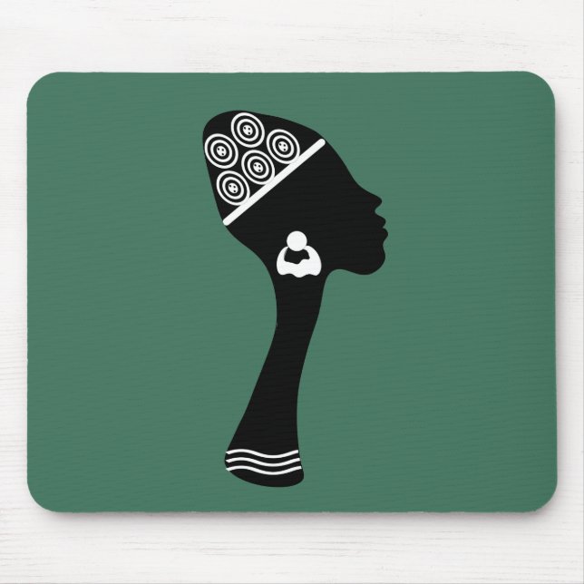 African American abstract woman profile Mouse Pad (Front)