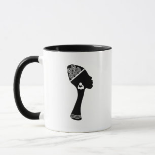 African American abstract woman profile Mug
