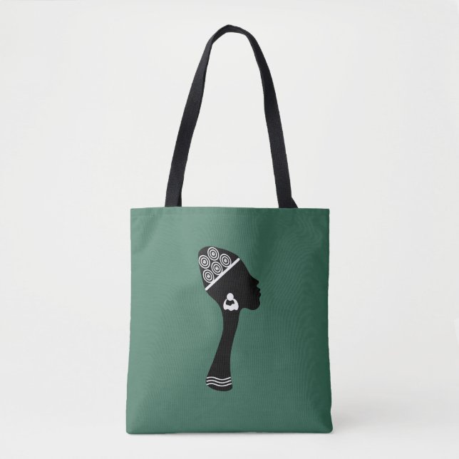 African American abstract woman profile Tote Bag (Front)