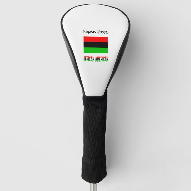 African American African Diaspora Flag Personalize Golf Head Cover (Front)