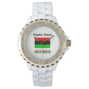 African American African Diaspora Flag Personalize Watch