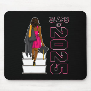 African American Afro Black Girl Graduation Cl Of  Mouse Pad