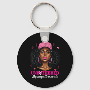 African American Afro Queen Sy Black Woman Unbothe Keychain