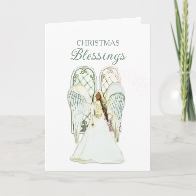 African American Angel Christmas Card (Front)