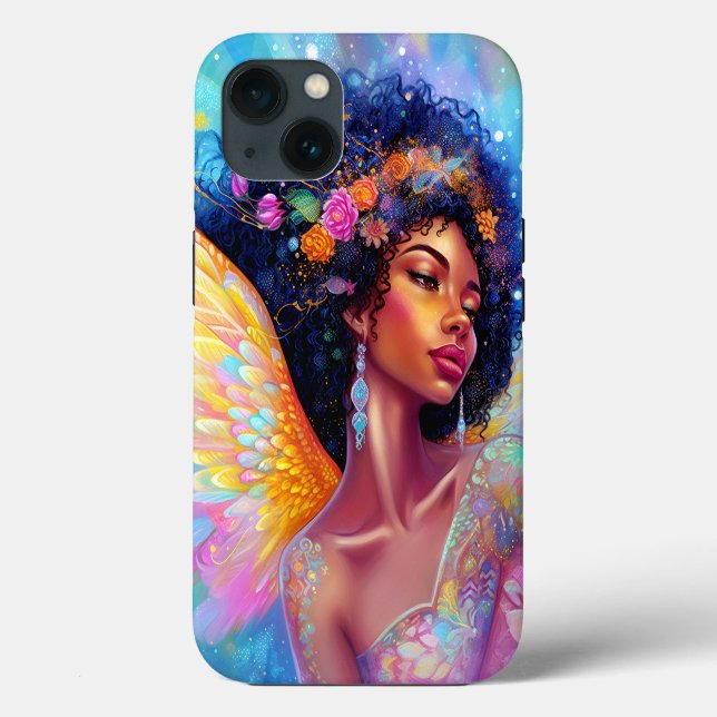 African American Angel Lady Fantasy Art Case-Mate iPhone Case (Back)