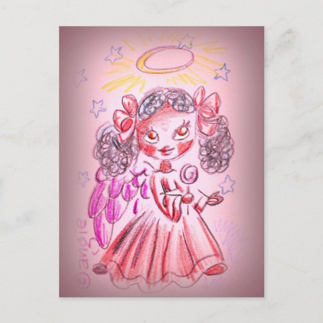 African American Angel Postcard (Front)