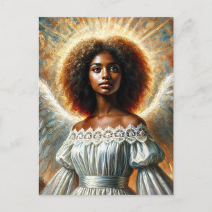 African American Angel With Halo Postcard