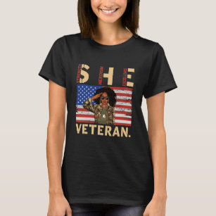 African American Army Veteran Woman T-Shirt
