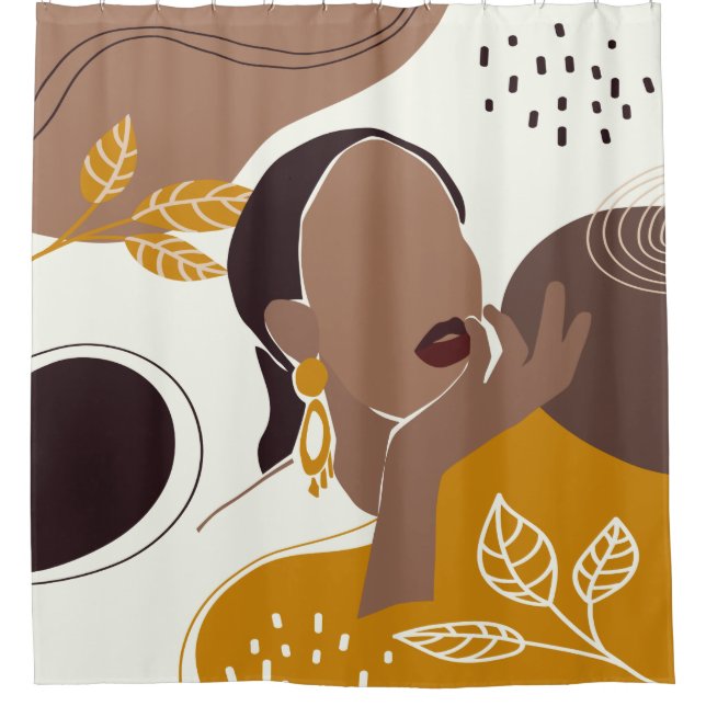 African American Art, Leaf Girl Print, Black Woman (Front)
