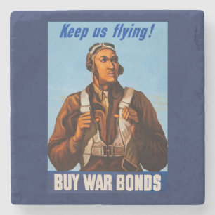 African American Aviators Fighter Pilots of WW2  Stone Coaster