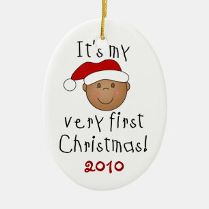 African American Baby 1st Christmas Ornament