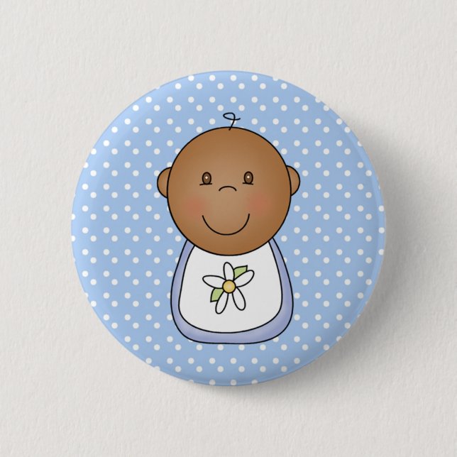 African American Baby Boy   2 Inch Round Button (Front)