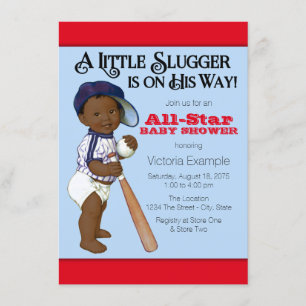 African American Baby Boy Shower Invitation