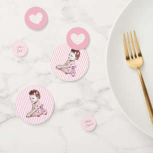 African-American Baby Girl Baby Shower Confetti