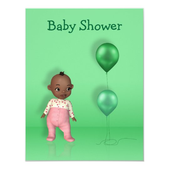 African American Baby Girl Baby Shower Invitation