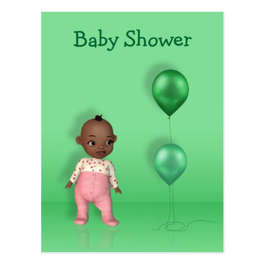 African American Baby Girl - Baby Shower Postcard